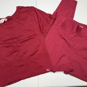 JoyLab Red Activewear Set Size XL Leggings & Crop Top